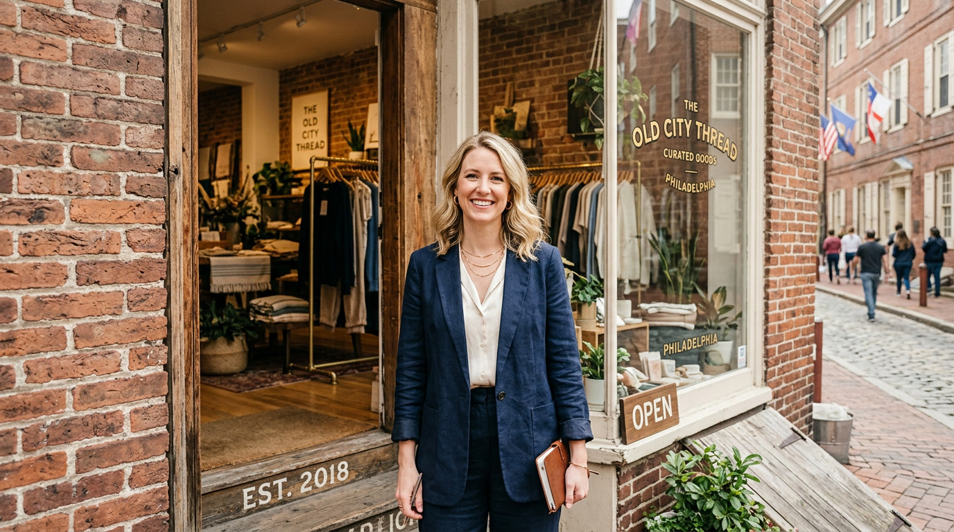 Sarah W., Old City boutique owner, after 3M Scotchshield safety window film installation on her storefront