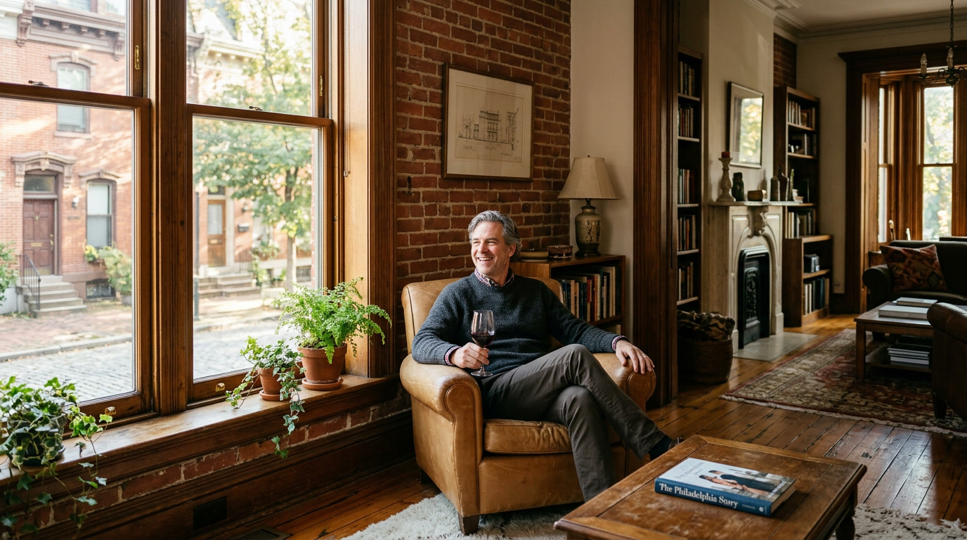Michael B., Rittenhouse Square homeowner, in his Philadelphia Victorian rowhome after 3M Thinsulate window film installation