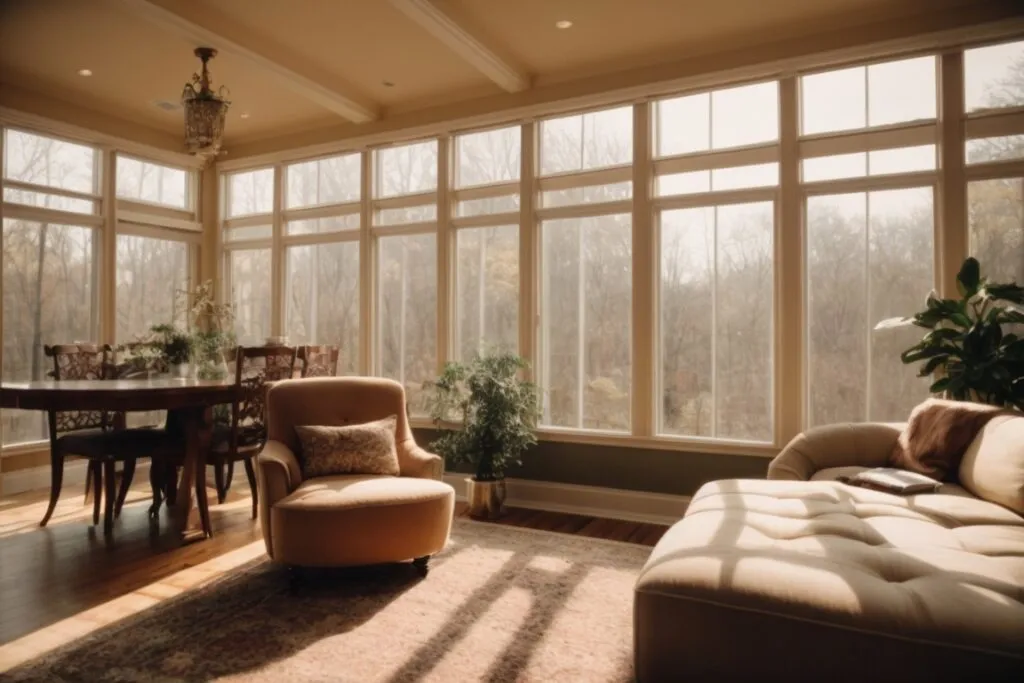 interior of a cozy Philadelphia home with energy-efficient tinted windows
