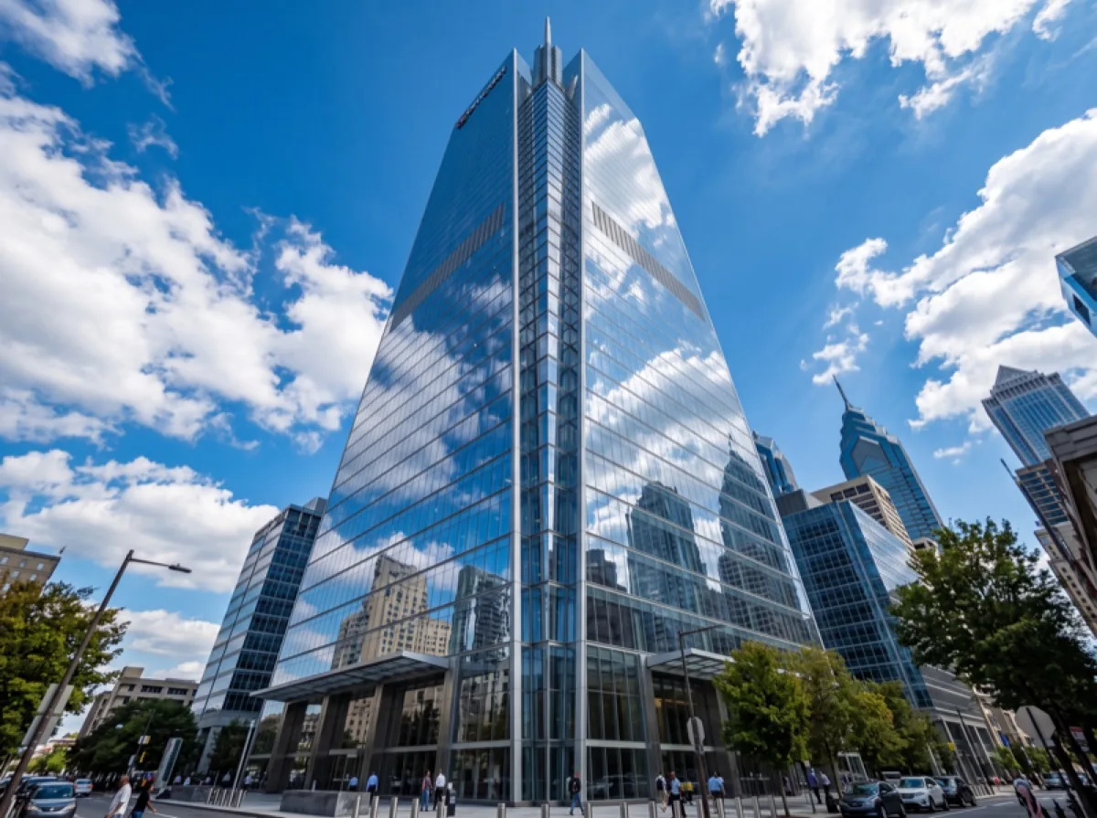 Philadelphia Center City high-rise with professional window film on glass facade