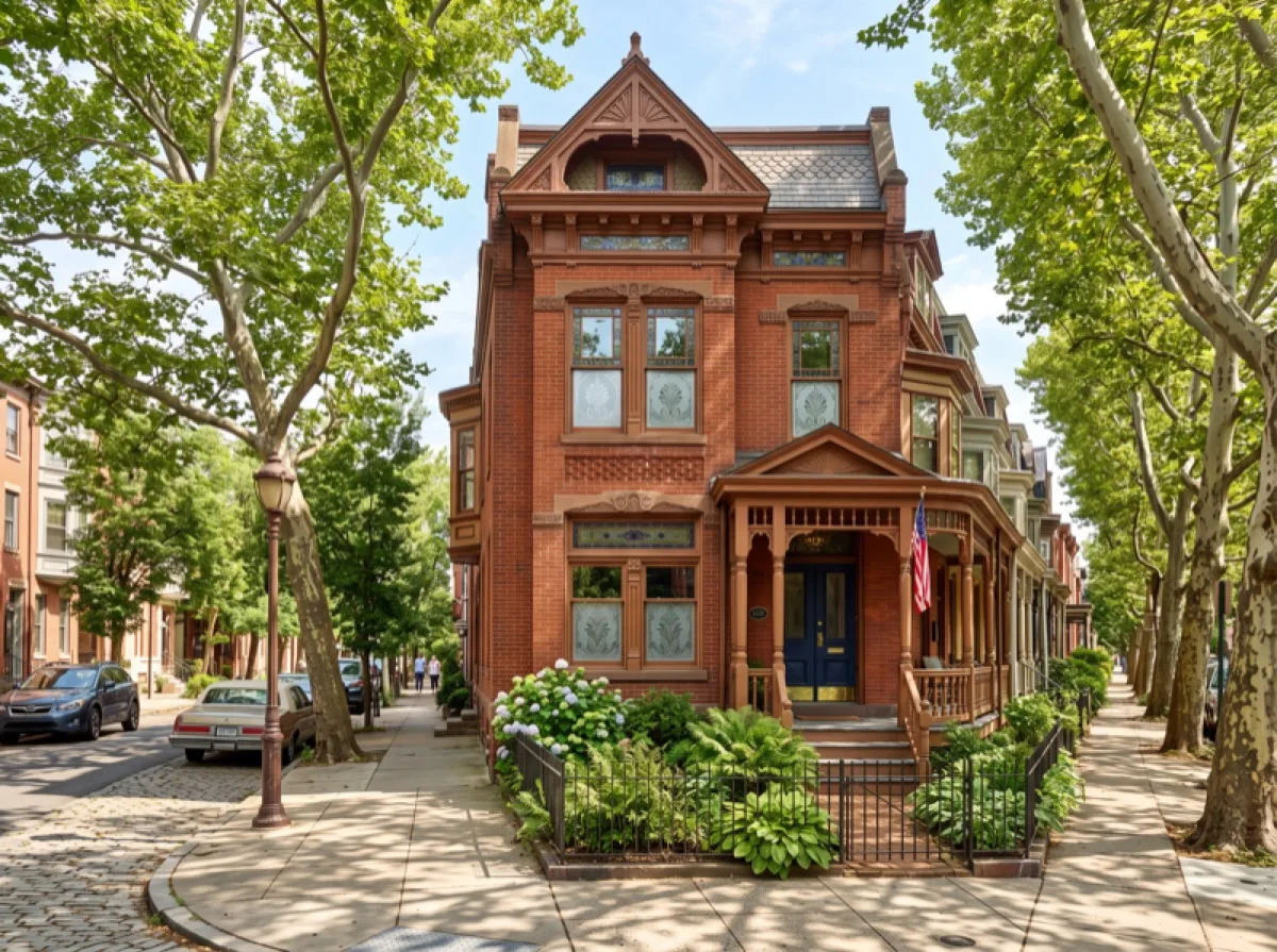 Philadelphia rowhome with professional window film installed on original windows
