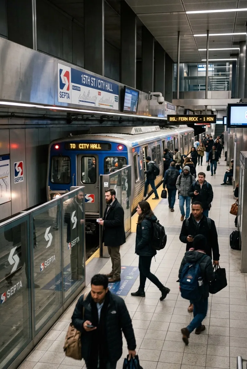 Philadelphia transit station glass panels with anti-graffiti film