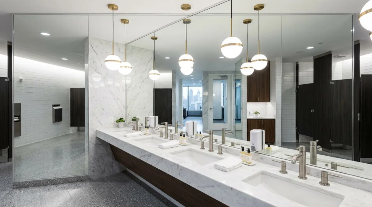 Mirror Shield — reflective surface anti-graffiti film for restroom and lobby mirrors