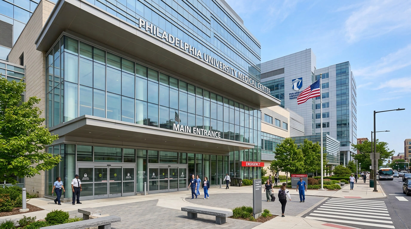 Hospital entrance security glazing — University City