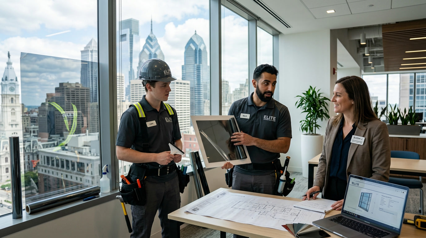 Ballistic resistant security film process for Philadelphia building glass