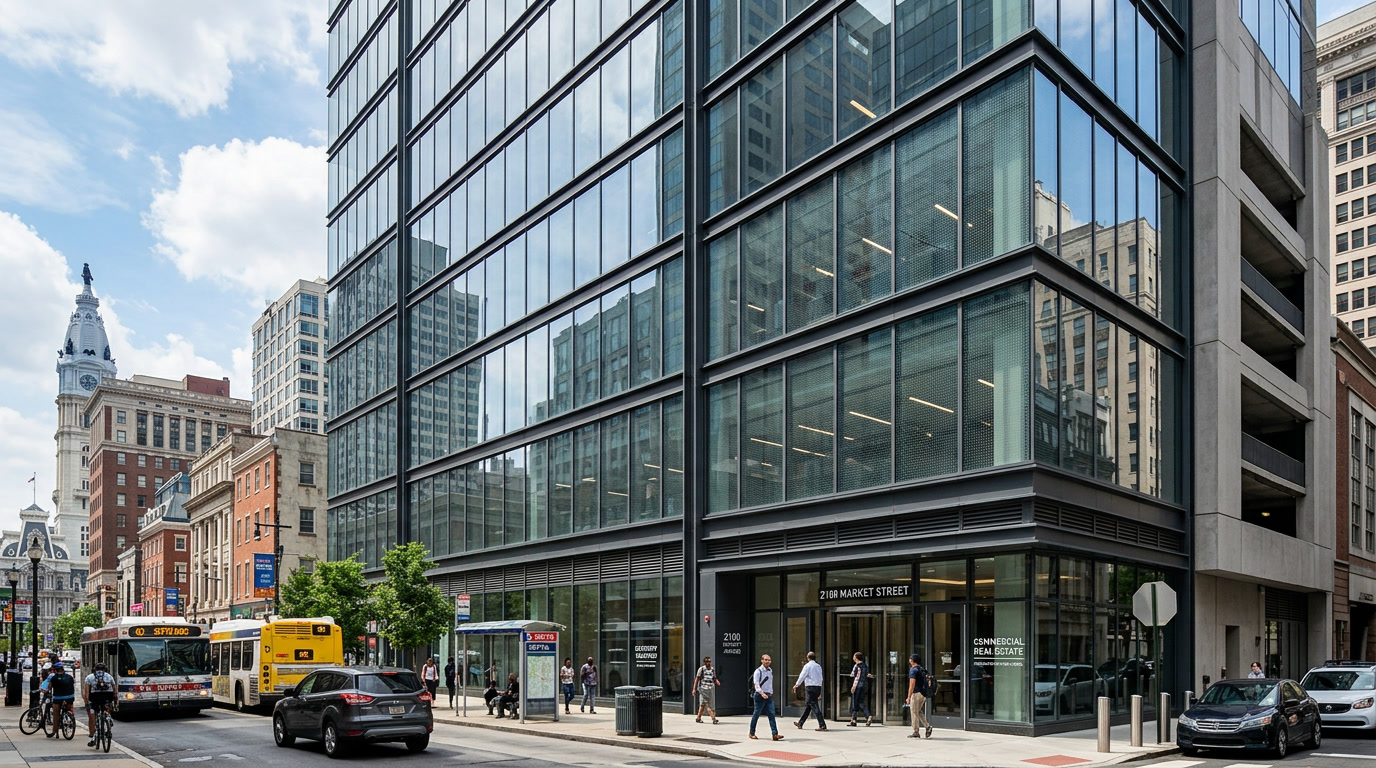 Lobby and curtain wall glass with ballistic security film in Philadelphia