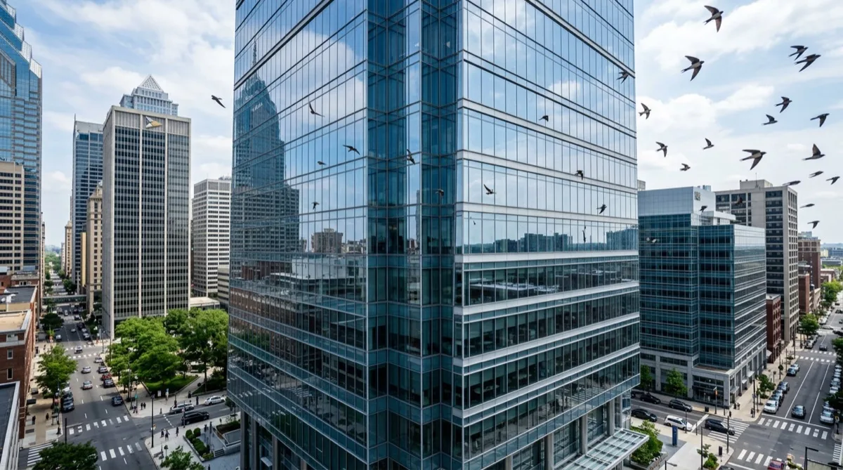 Bird-safe high-rise film installation for Philadelphia office glass
