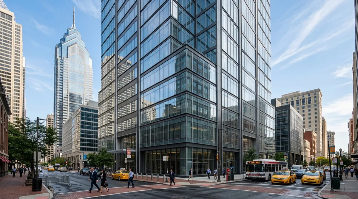 Philadelphia high-rise commercial building with bomb blast window film in Philadelphia