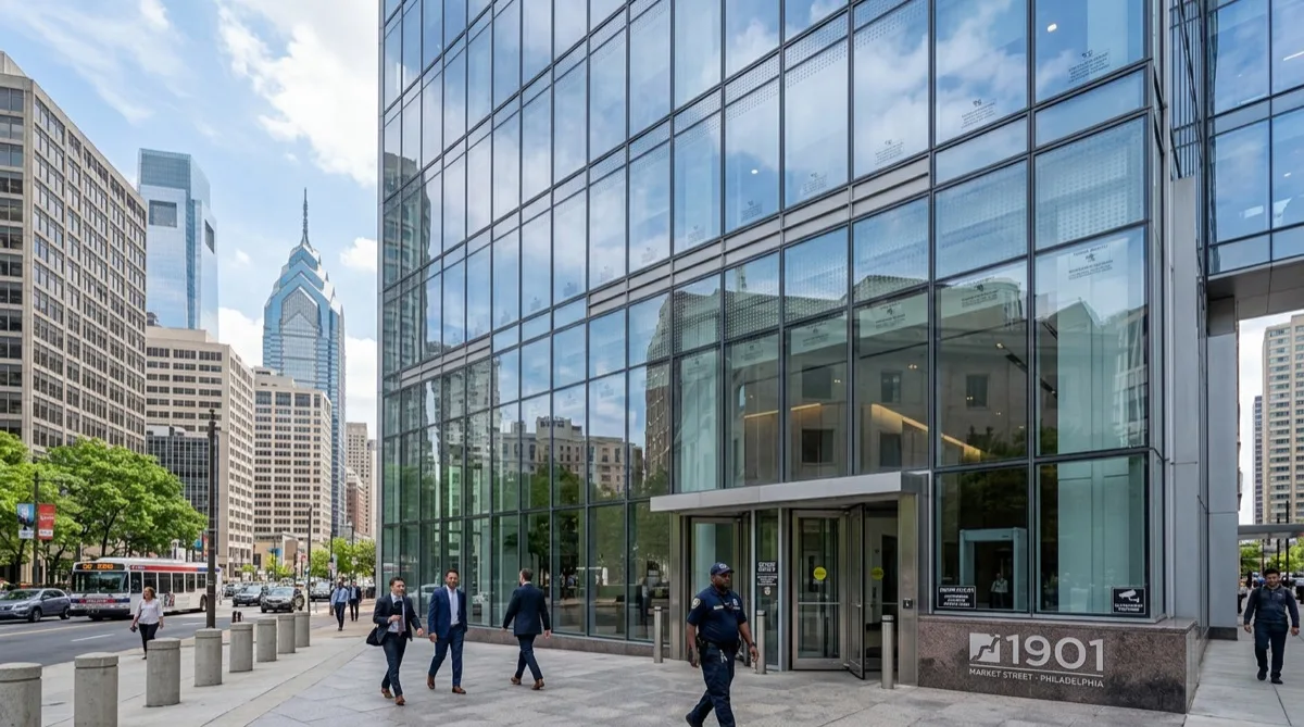 Office tower bomb blast window film in Philadelphia