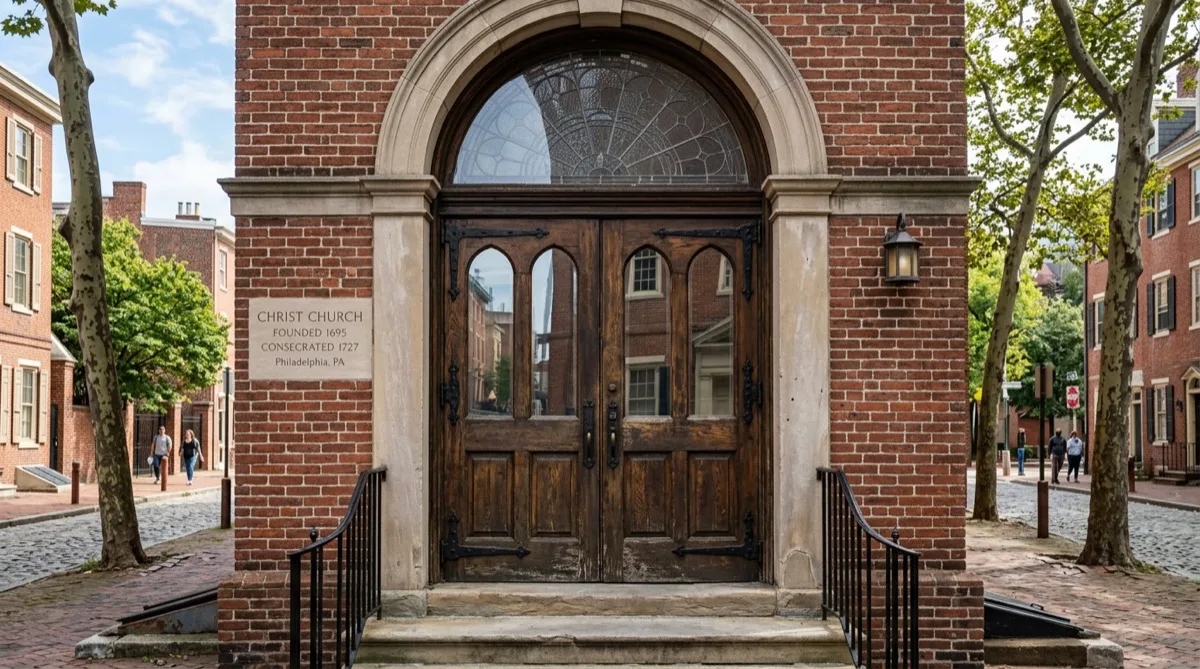 Church entry glass protected with security and anti-graffiti window film in Philadelphia Church entry glass protected with security and anti-graffiti window film in Philadelphia
