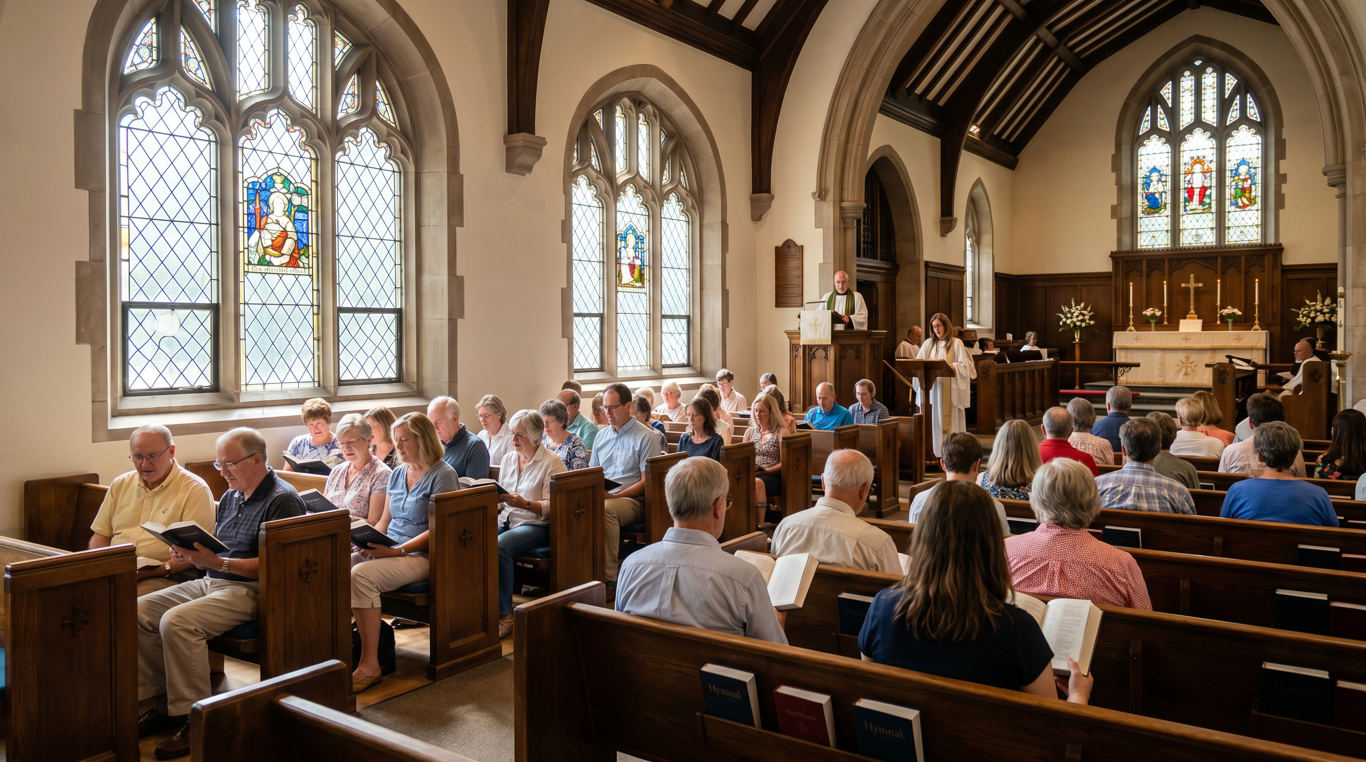 Glare reduction film improving congregation comfort in a church service Glare reduction film improving congregation comfort in a church service
