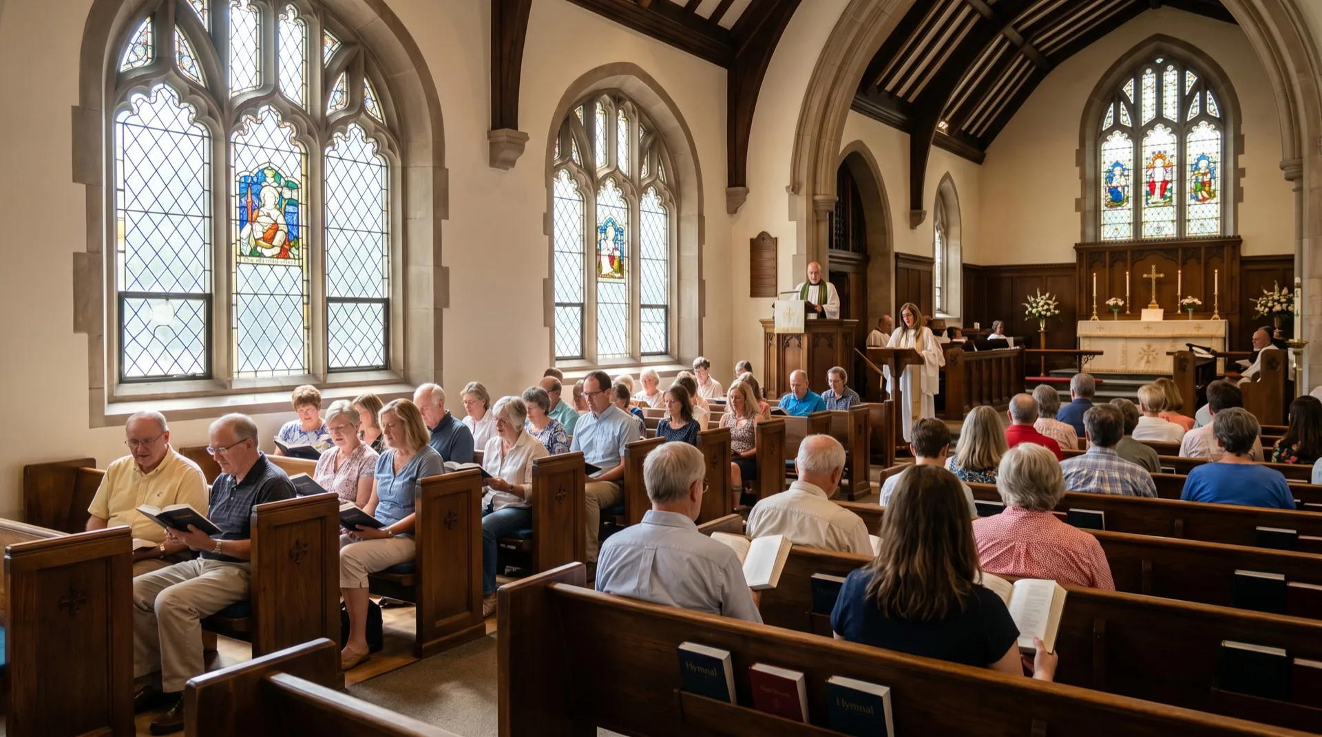 Glare reduction film improving congregation comfort in a church service Glare reduction film improving congregation comfort in a church service
