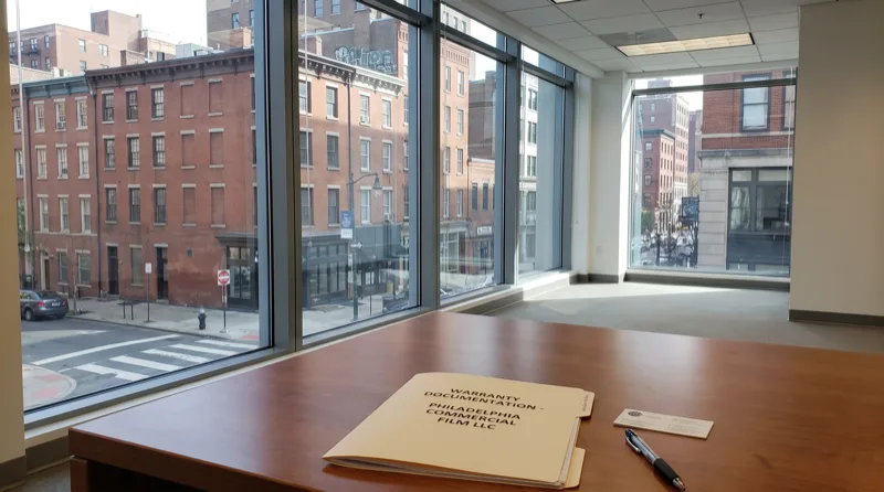 Commercial window film walkthrough and warranty in Philadelphia