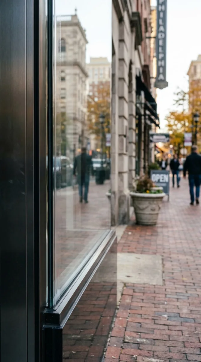 Glass Shield anti-graffiti film on Philadelphia storefront window
