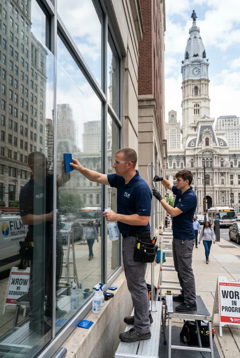 Center City municipal office after solar control and privacy window film project Center City municipal office after solar control and privacy window film project