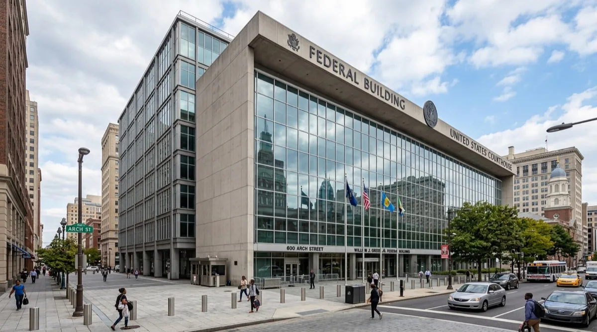 Federal government building with GSA-compliant window film Philadelphia