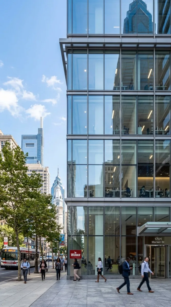 SkyLite Xtra near-clear solar control film on Philadelphia historic glass