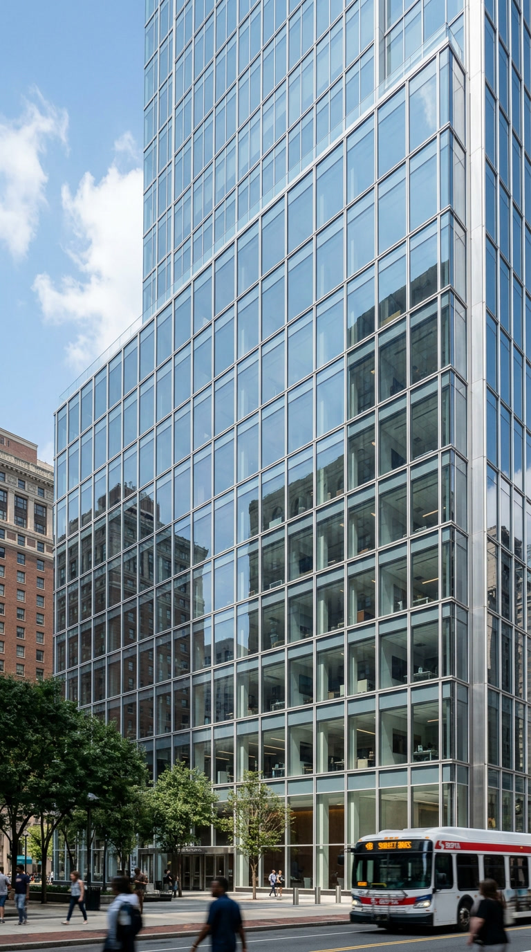 SolarZone HP solar control film installed on Philadelphia commercial glass