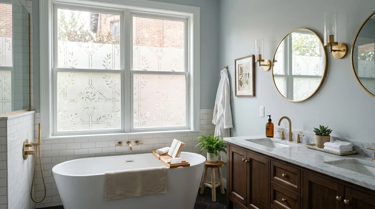 Rittenhouse brownstone — decorative privacy film