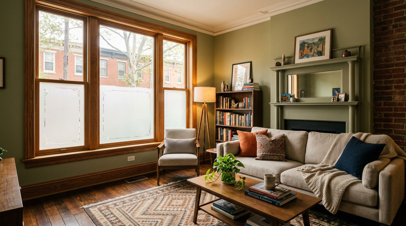 South Philadelphia rowhouse — solar control film