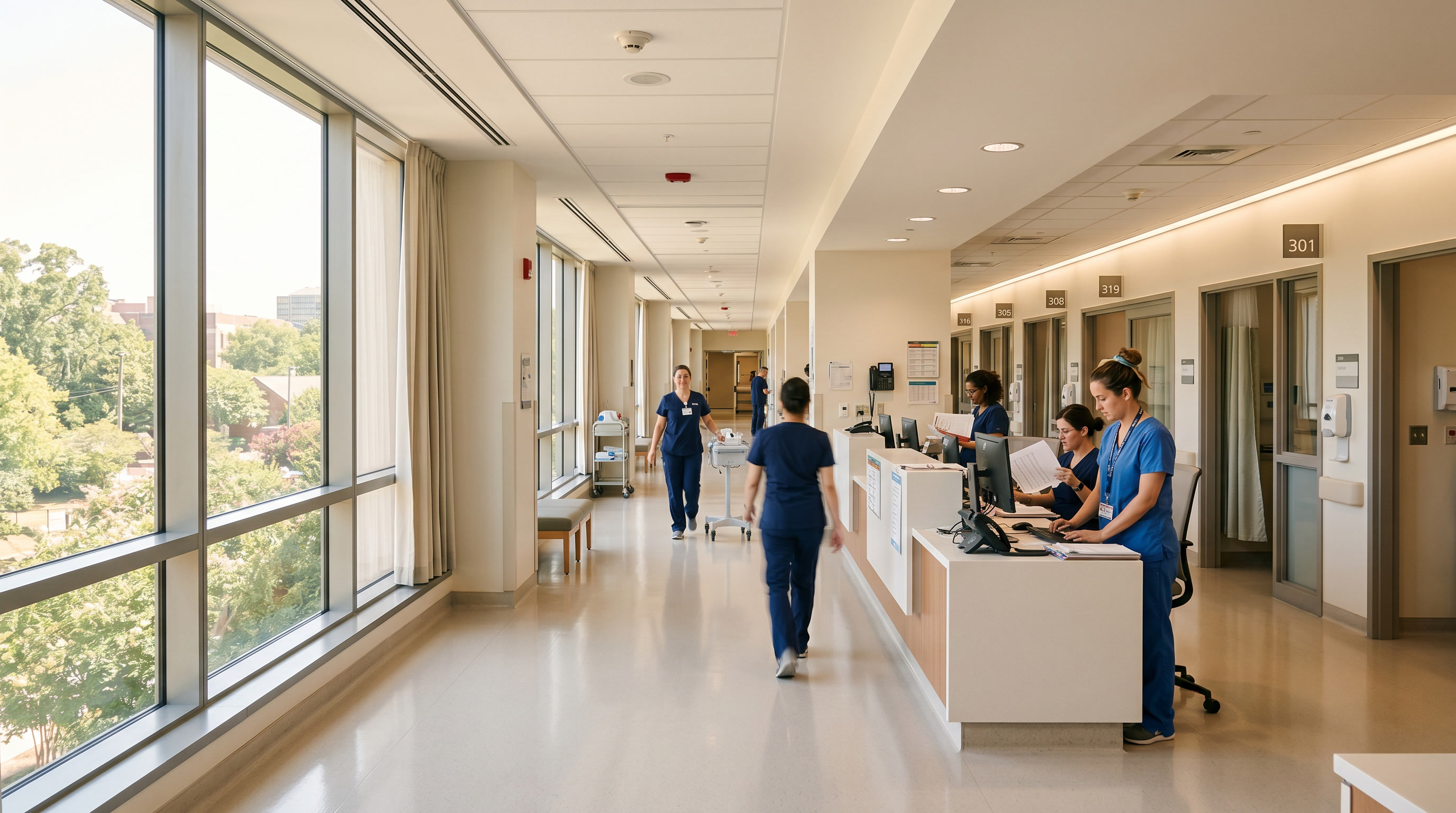 UV protection film in a Philadelphia hospital patient room