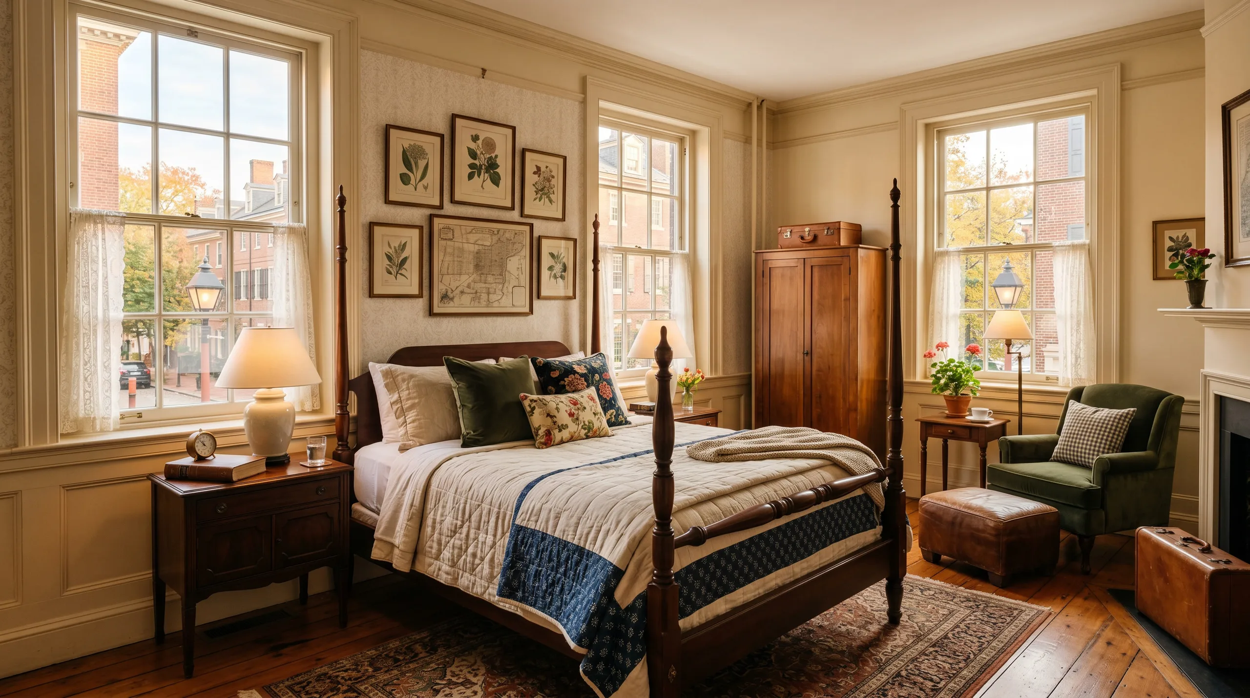 Low-E window film in historic Philadelphia boutique hotel — original single-pane windows with improved thermal performance