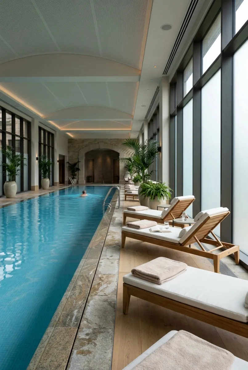 Philadelphia hotel pool area with solar and privacy window film — comfortable, private, UV-protected