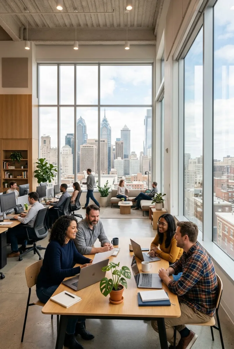 Comfortable Philadelphia office with Huper Optik ceramic window film installed