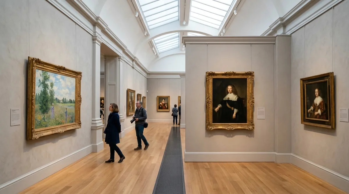 Gallery interior with artifact protection window film Gallery interior with artifact protection window film