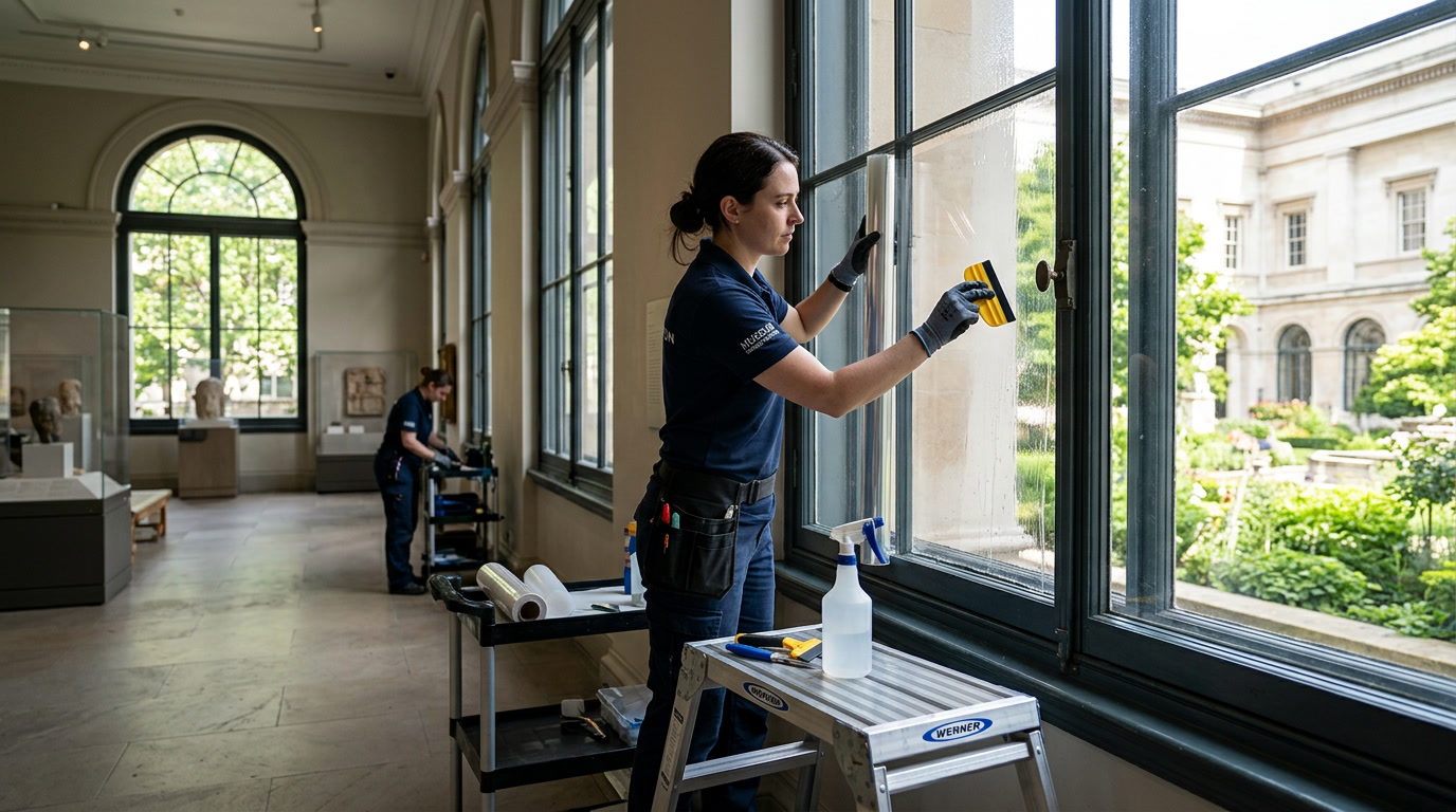 Professional museum window film installation process Professional museum window film installation process