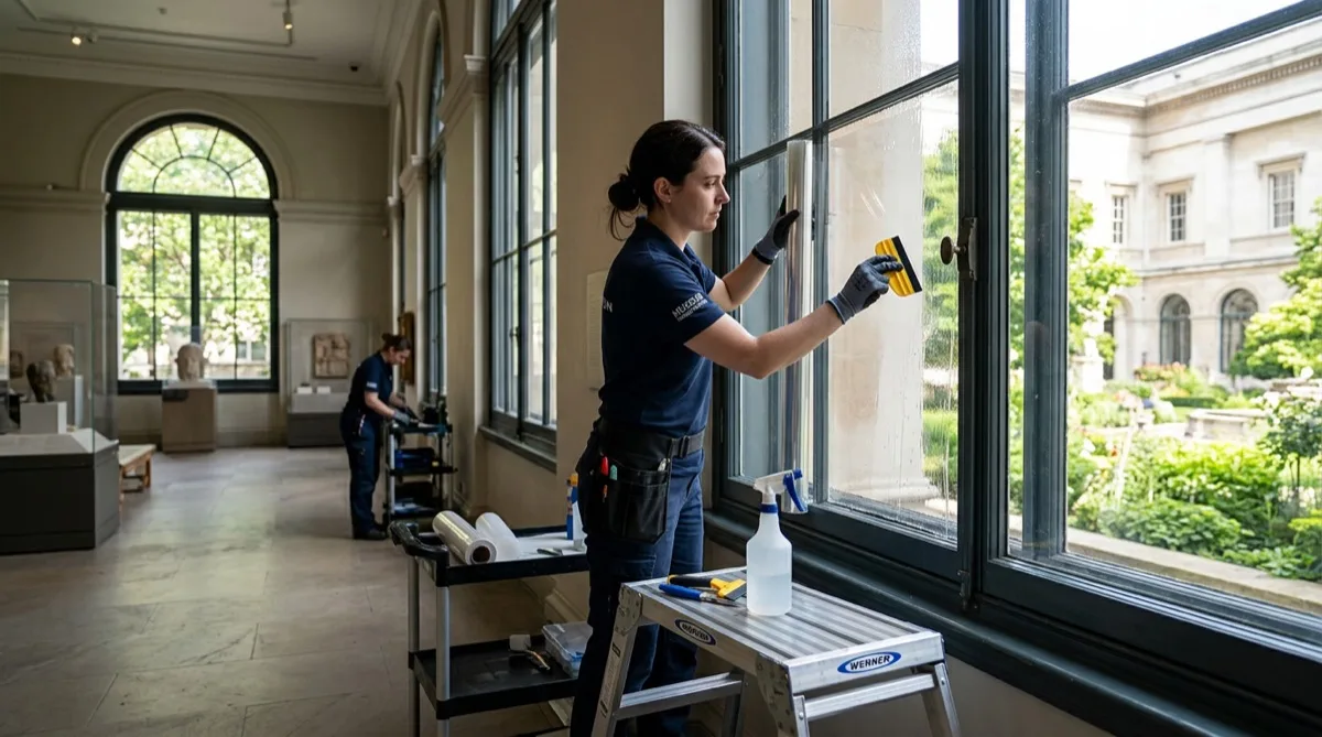 Professional museum window film installation process Professional museum window film installation process