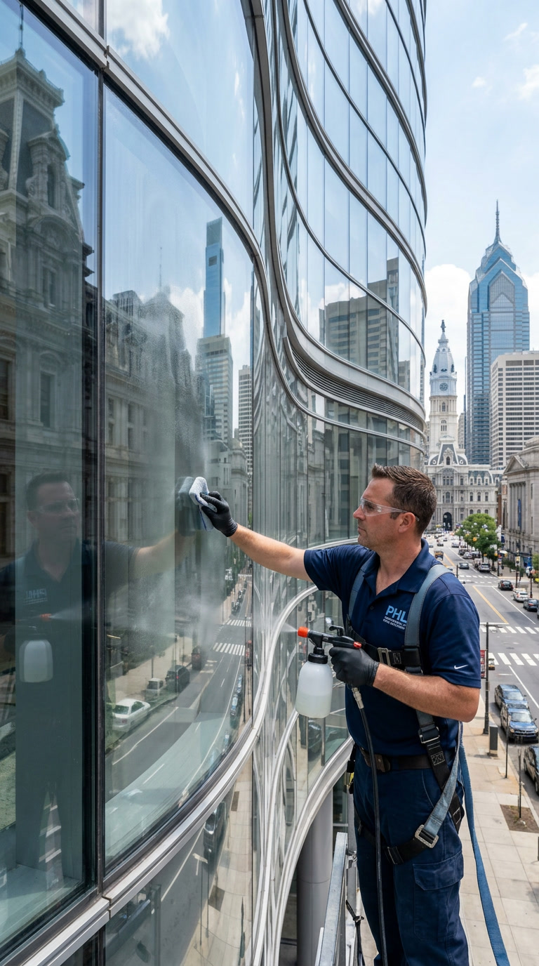 Liquid NanoTint Clear coating on Philadelphia specialty glass