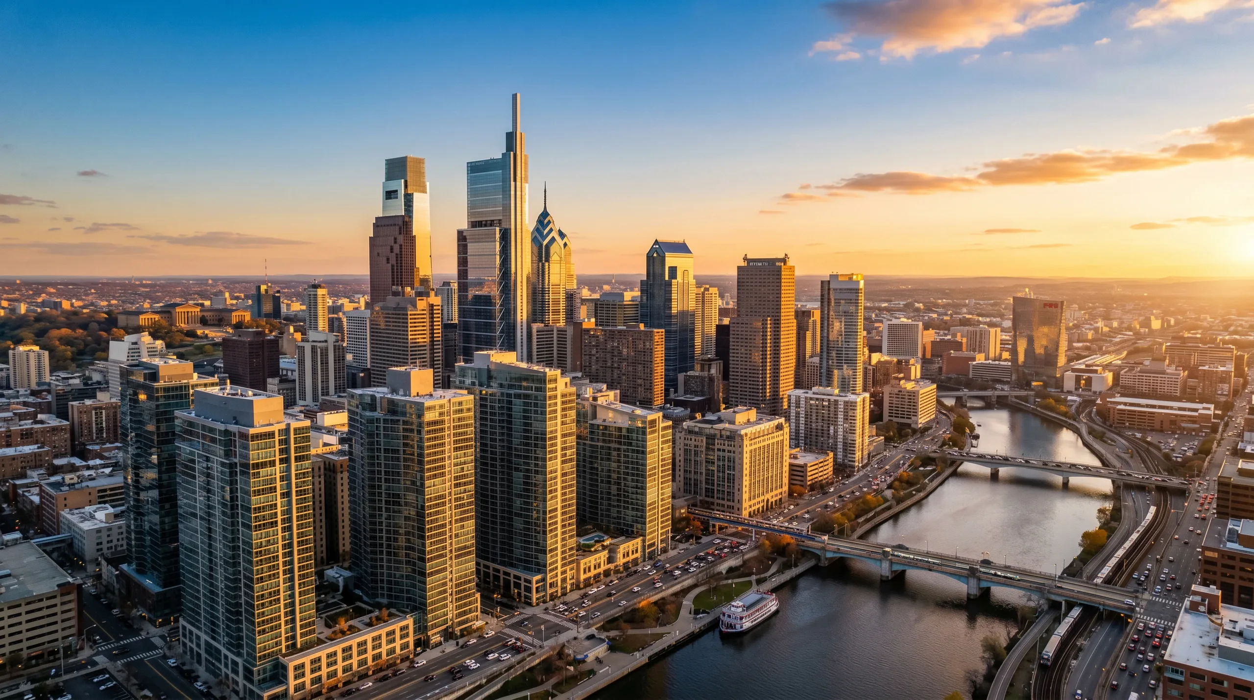 Solar control window film on Philadelphia commercial office building glass curtain wall