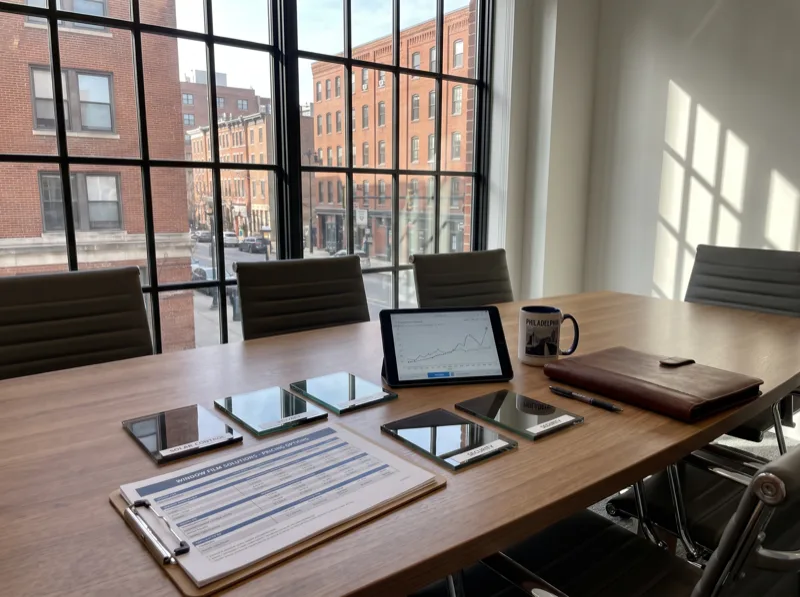 Professional window film consultation in Philadelphia showing pricing factors
