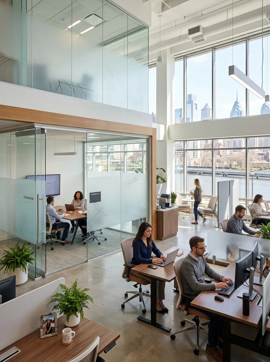 Philadelphia office employees comfortable and focused with privacy window film
