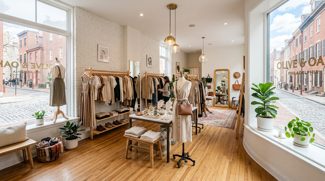 Boutique interior with UV-blocking window film Philadelphia