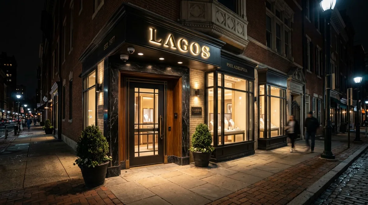 Security window film protecting Philadelphia retail jewelry store from smash-and-grab