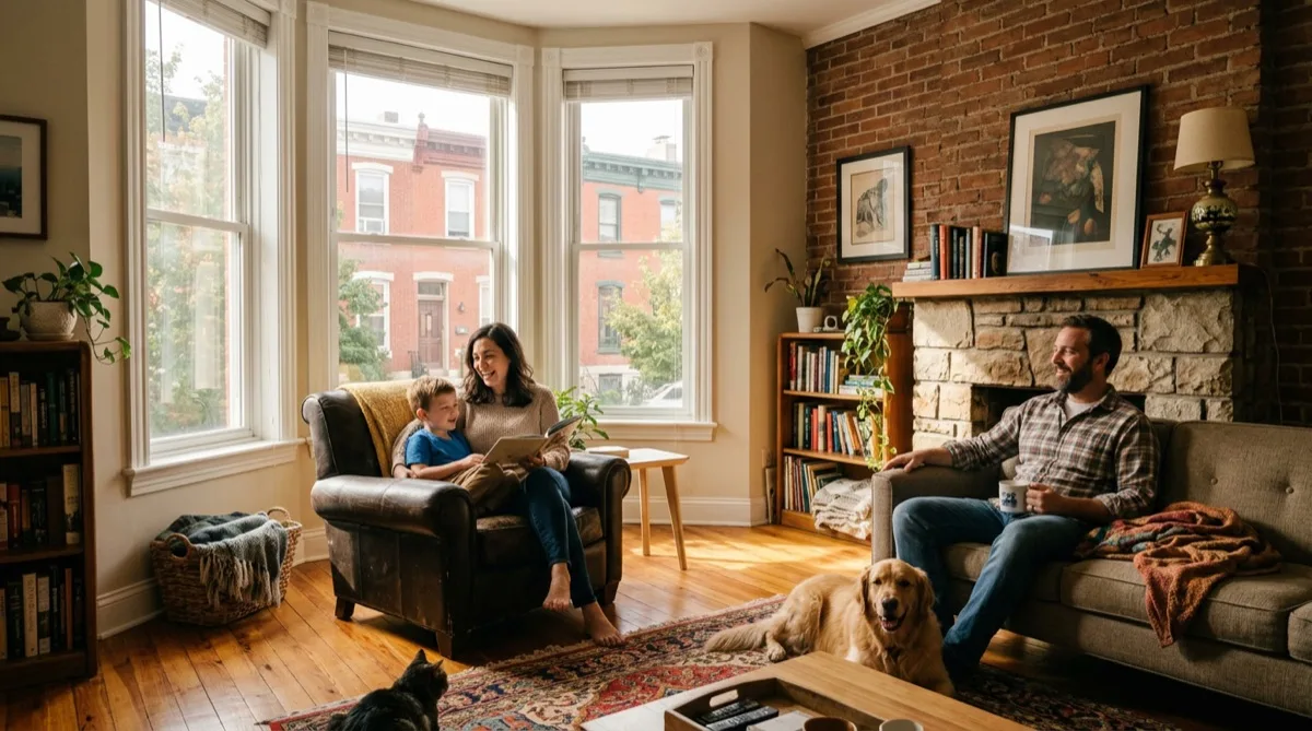 Residential energy saving window film in a Philadelphia rowhouse