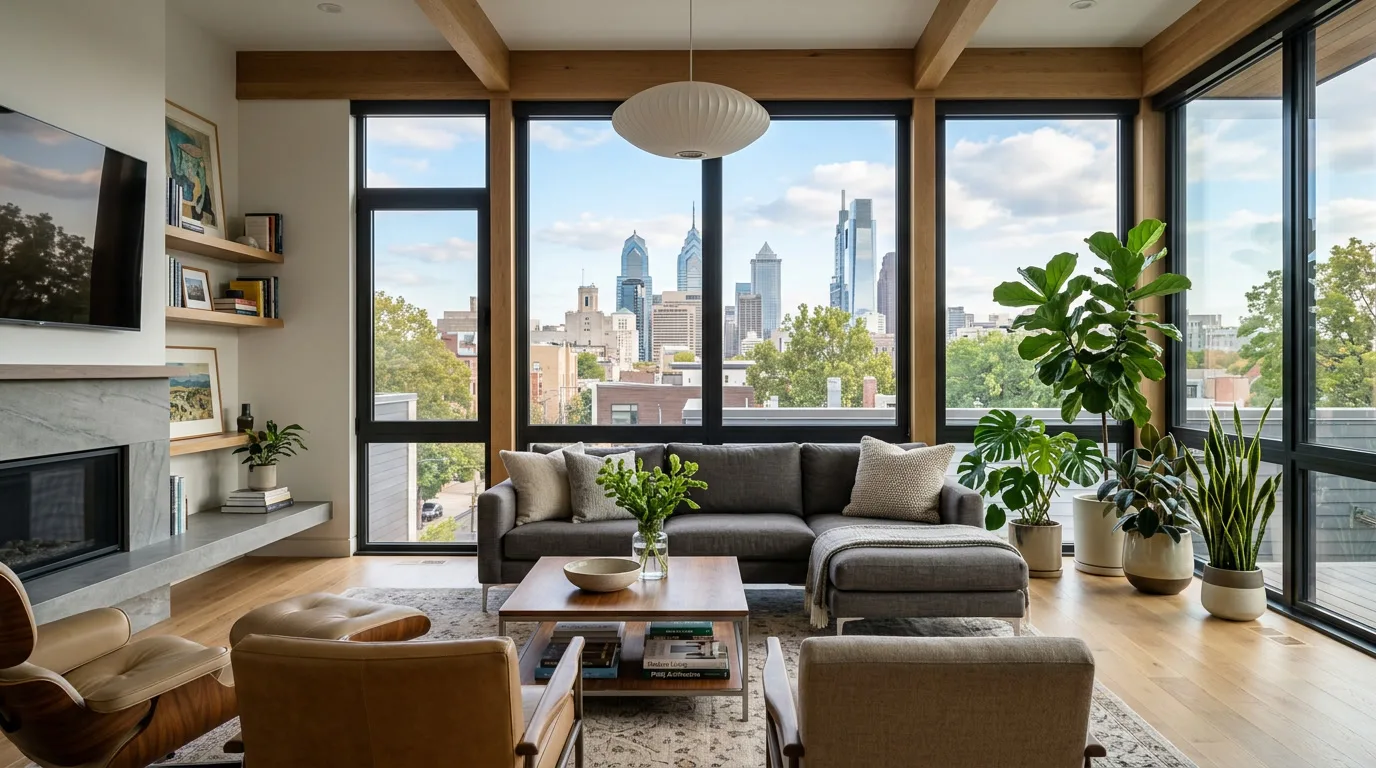 Philadelphia home interior with residential window film installed