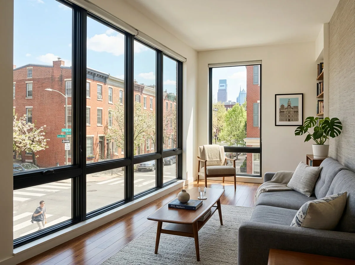 Solar control window film in a Philadelphia residential interior