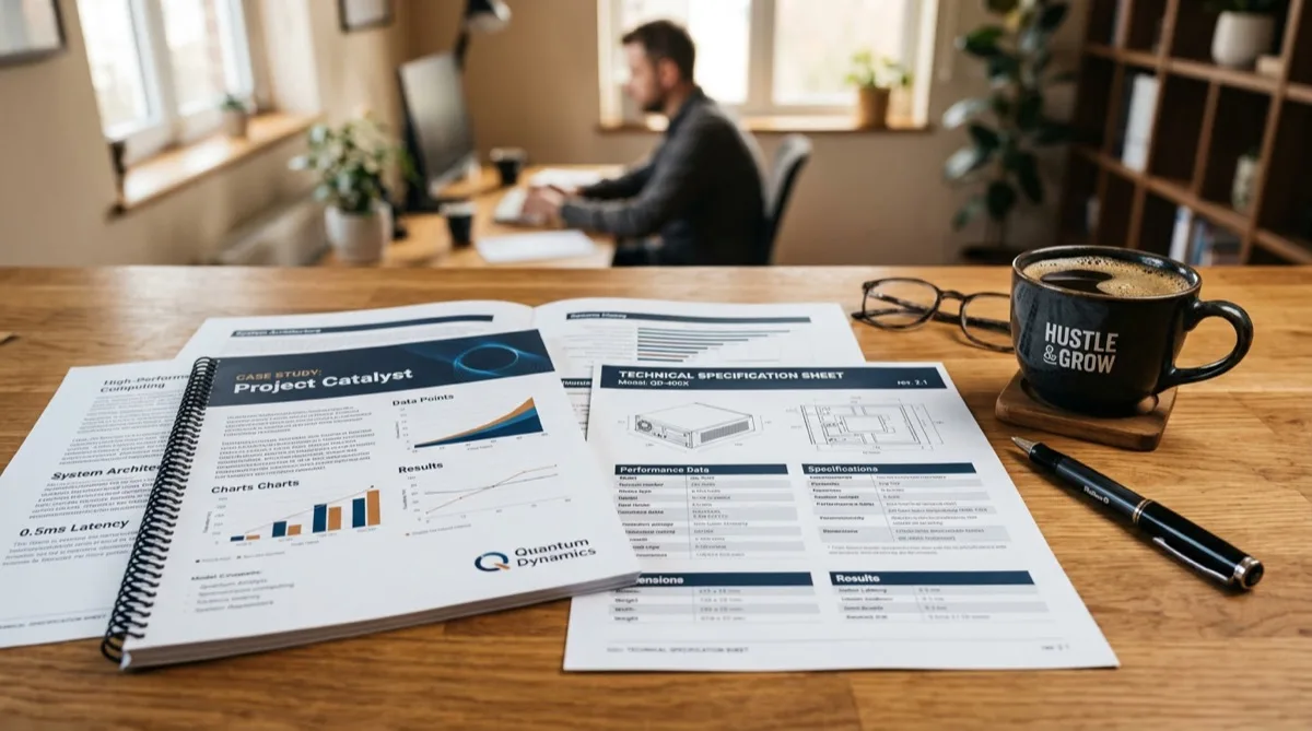 Technical specification sheets and case study documents for restaurant window film products — professional warm lighting