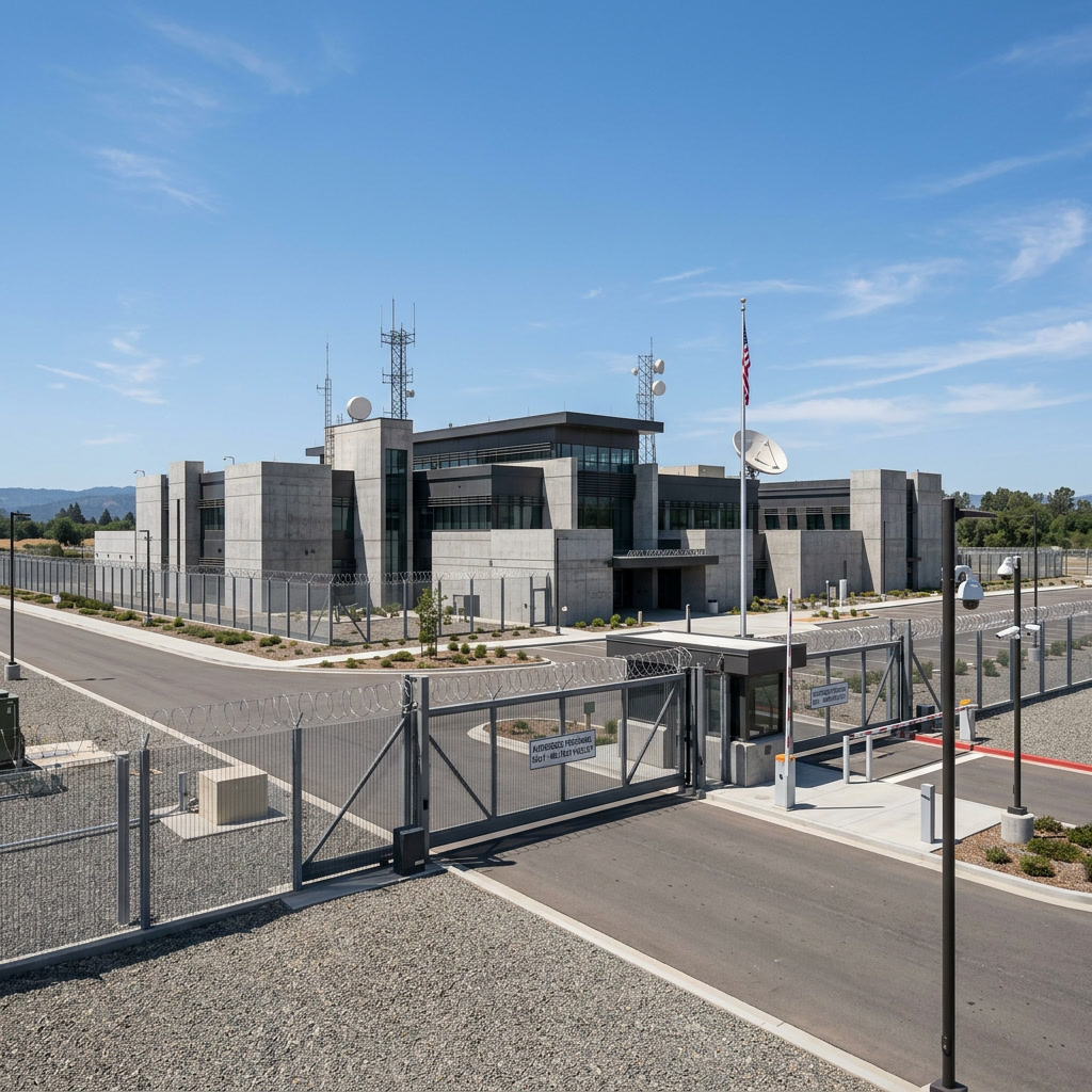 Military facility exterior with secure perimeter — ballistic-resistant window film for Philadelphia critical infrastructure