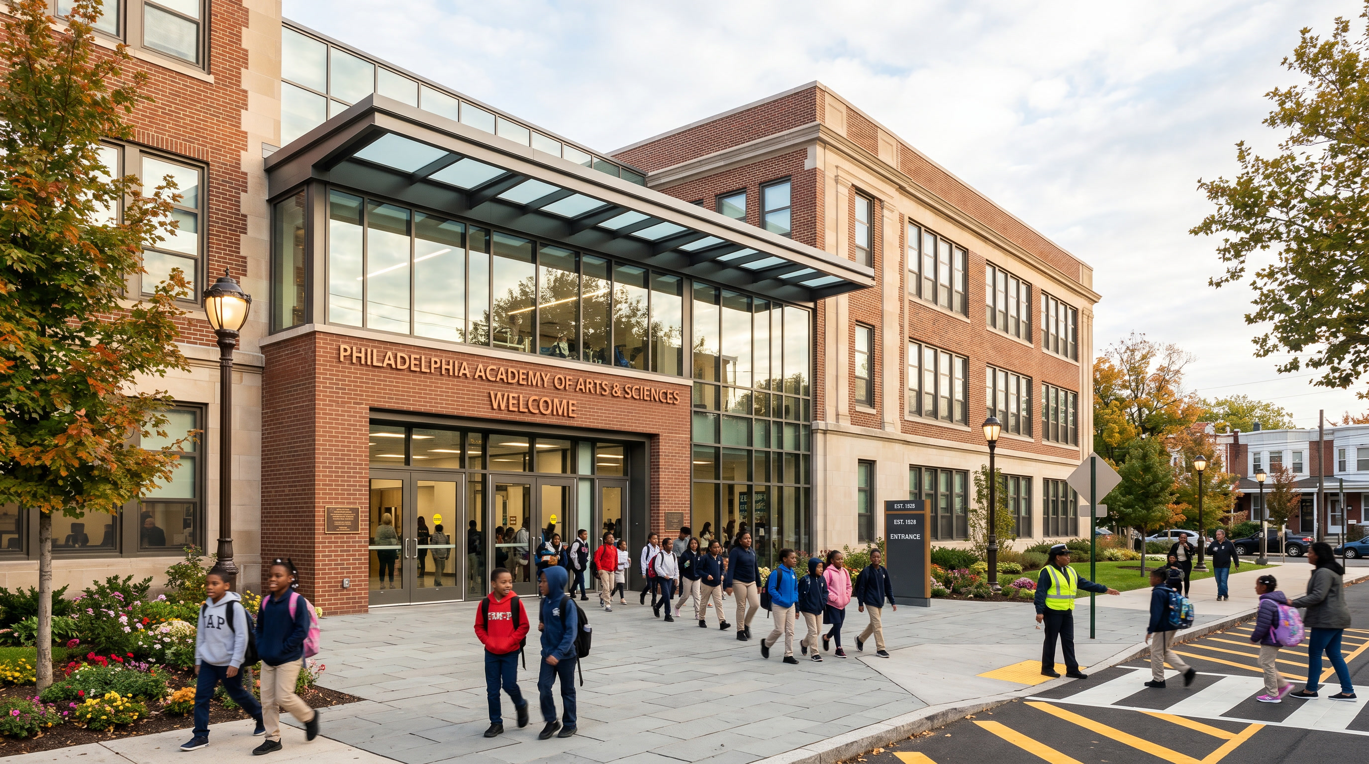 Safety and security film on Philadelphia school entry glass