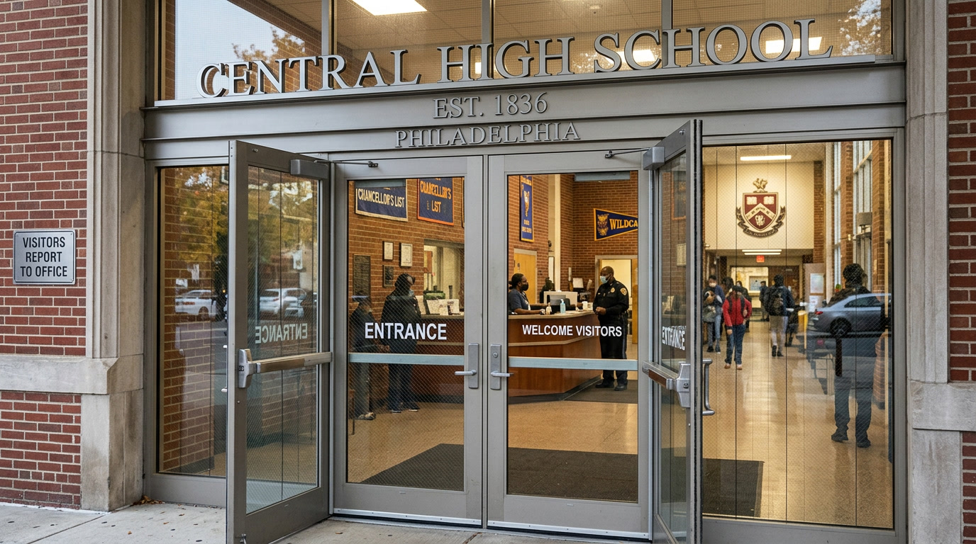 Madico Clear Safety 14 mil film used for forced entry delay in school buildings