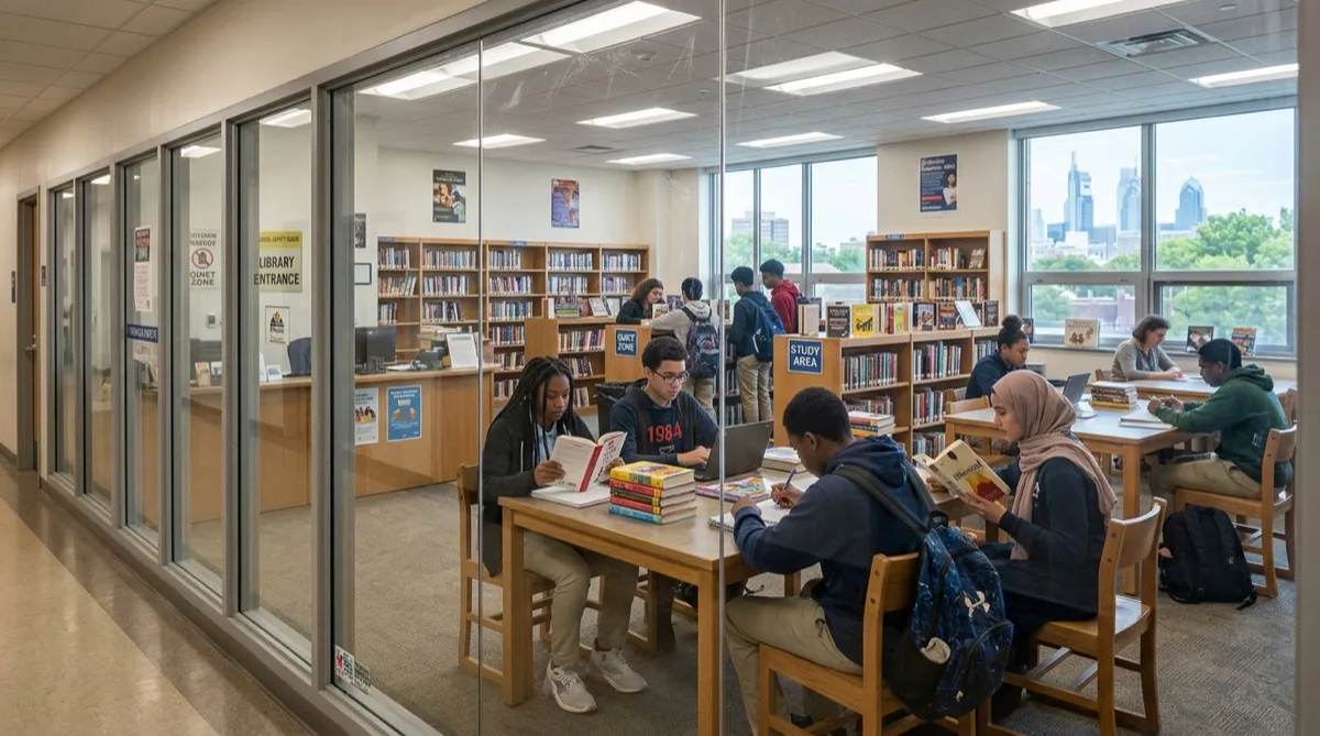 School library glass — South Philadelphia