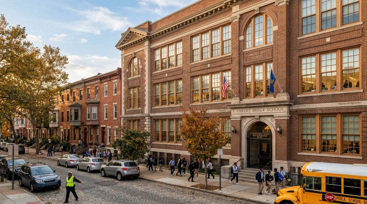 West Philadelphia K-12 school with solar control, safety, and privacy window film installed