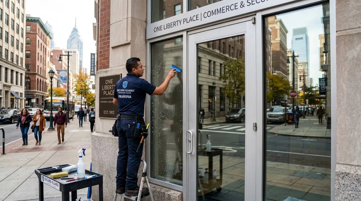 Security window film for Philadelphia commercial entry glass