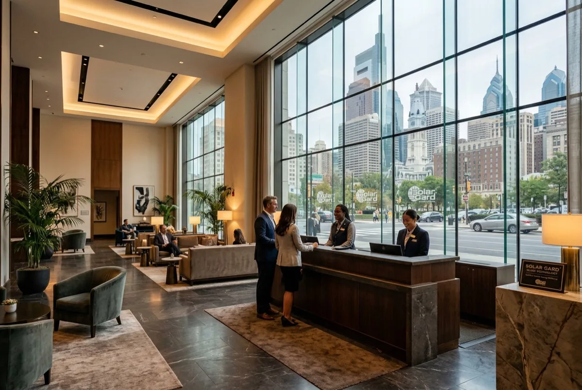 Philadelphia medical center with Solar Gard Sentinel Plus window film on west-facing patient room glass