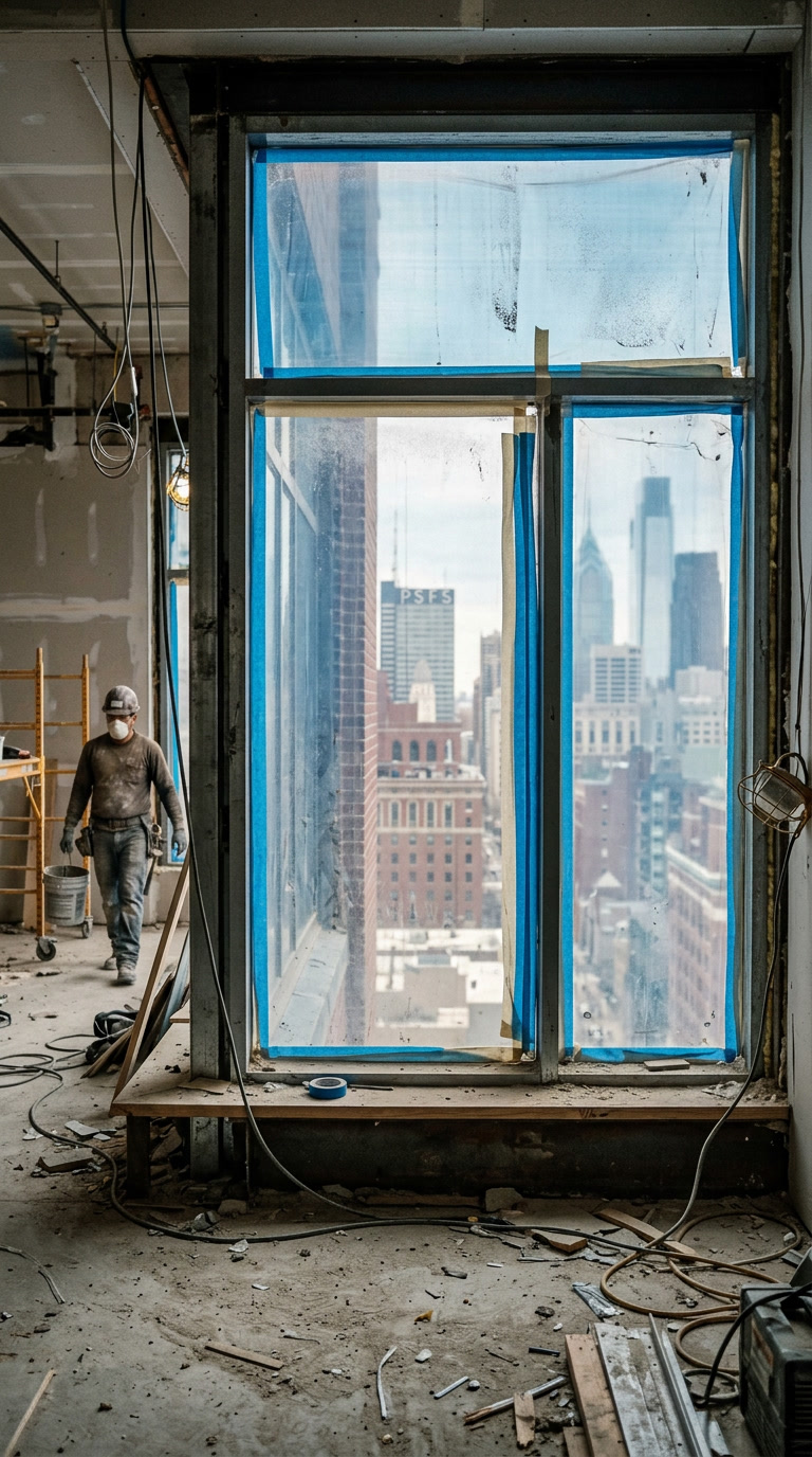 Construction window film Philadelphia