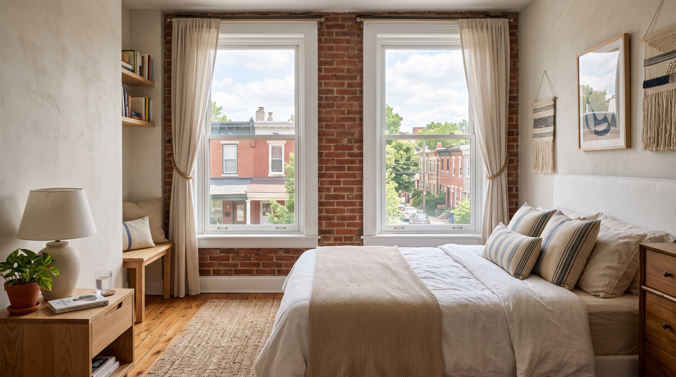 Philadelphia rowhome with Vista Low-E window film preserving the original street appearance